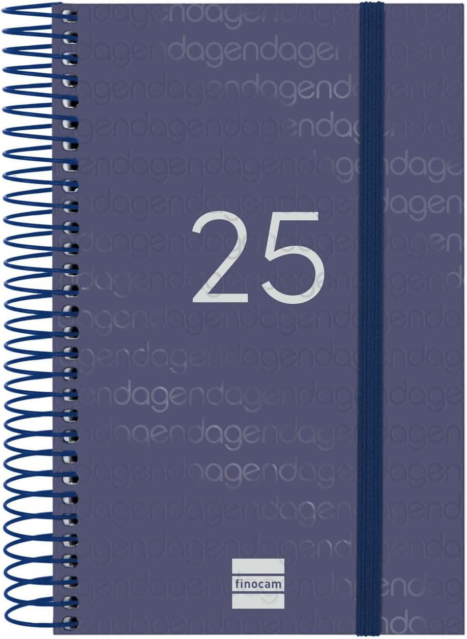 Agenda espiral FINOCAM Year E11 165x242 D/P azul