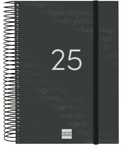 Agenda espiral FINOCAM Year E11 165x242 D/P negro