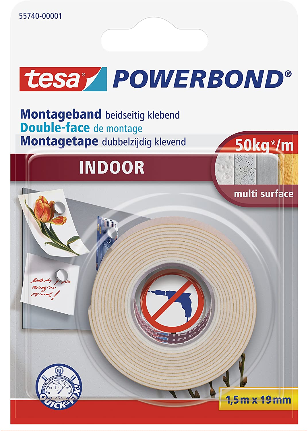 Cinta doble cara TESA Powerbond interiores 1,5x19 55740
