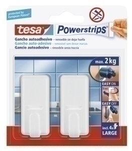 Gancho autoadhesivo TESA Powerstrips grande blanco B/2