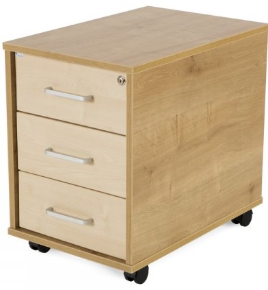 Cajonera melamina ROCADA 3 cajones roble/haya