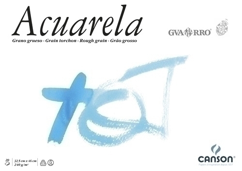 Bloc acuarela CANSON  240g A4+ grano grueso 20H