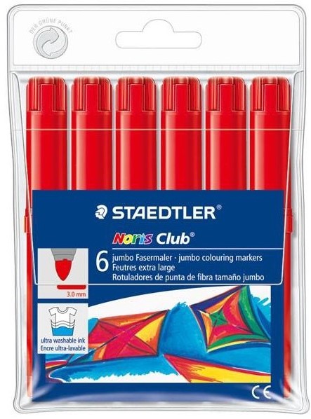 Rotulador fibra STAEDTLER Noris 340 Jumbo rojo Pack 6