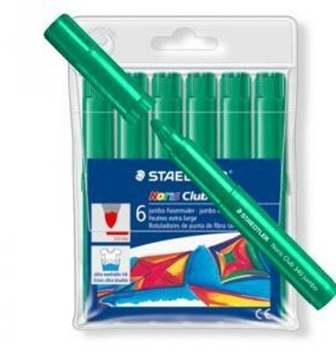 Rotulador fibra STAEDTLER Noris 340 Jumbo verde Pack 6