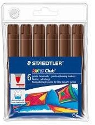 Rotulador fibra STAEDTLER Noris 340 Jumbo marrn Pack 6