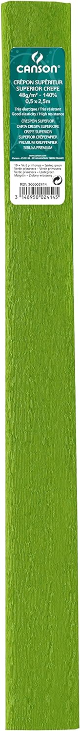 Rollo Papel crespn CANSON 0.50x2.5m 40g verde primaver