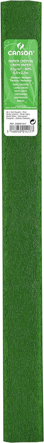 Rollo Papel crespn CANSON 0.50x2.5m 40g verde helecho