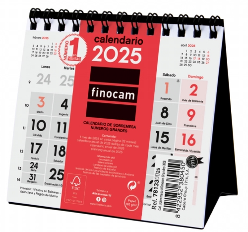 Calendario sobremesa FINOCAM XXS 11x10cm nm grandes