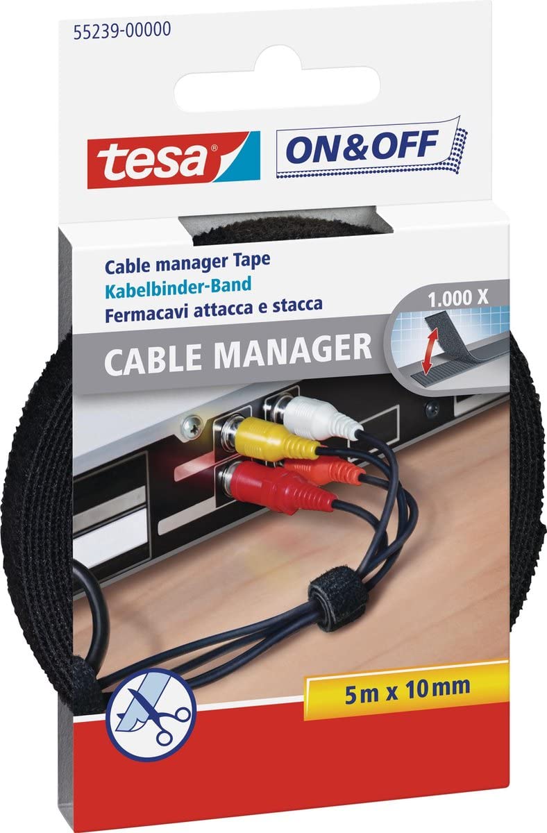 Cinta velcro TESA ON&OFF agrupar cable 5x10 negro 55239