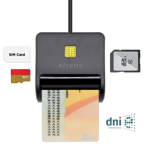 Lector DNI/Tarjetas AISENS SIN SD MicroSD MMC