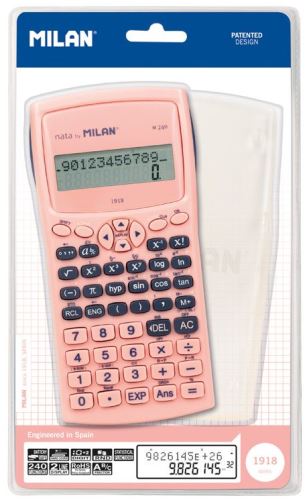 Calculadora cientfica MILAN M240 rosa+funda tansparent