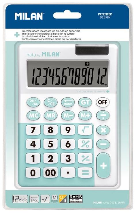 Calculadora sobremesa MILAN 12 dgitos turquesa 