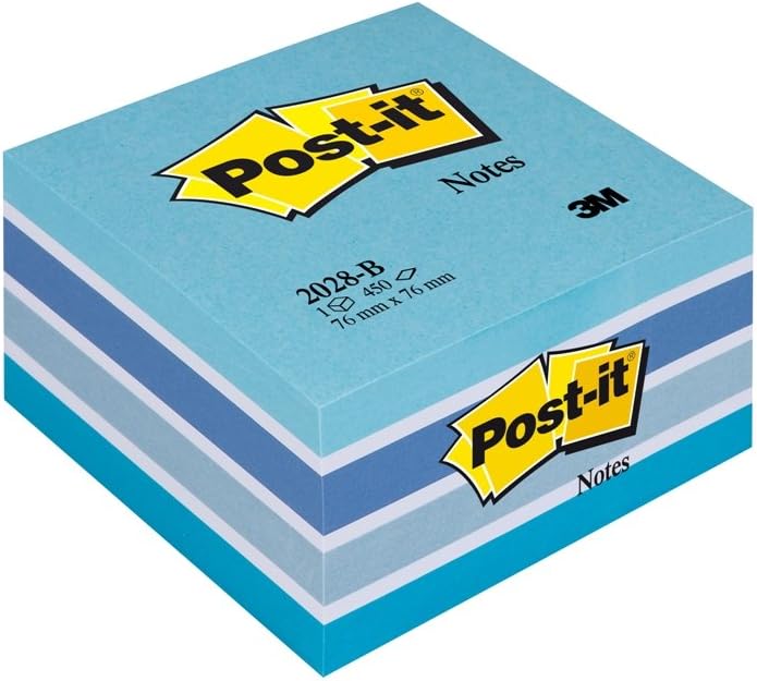 Cubo notas adhesivas POST-IT 76x76 azul pastel 2028-B
