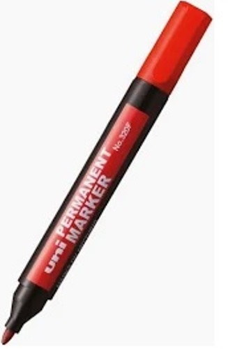 Marcador permanente UNI 320F cnico 1-3mm rojo