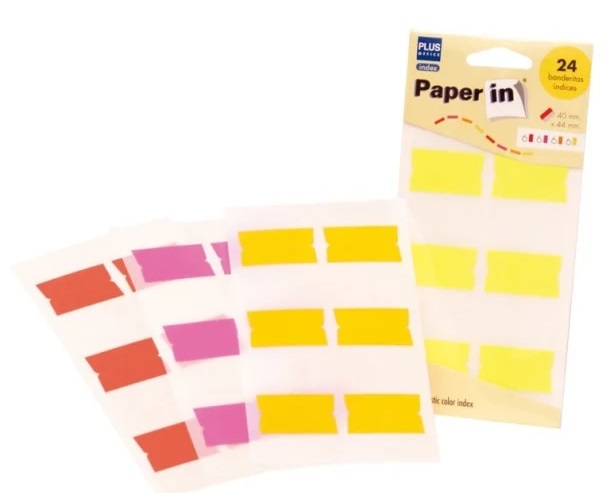 Banderitas PLUS OFFICE rgidas 40x44mm Pack 24 Surtido