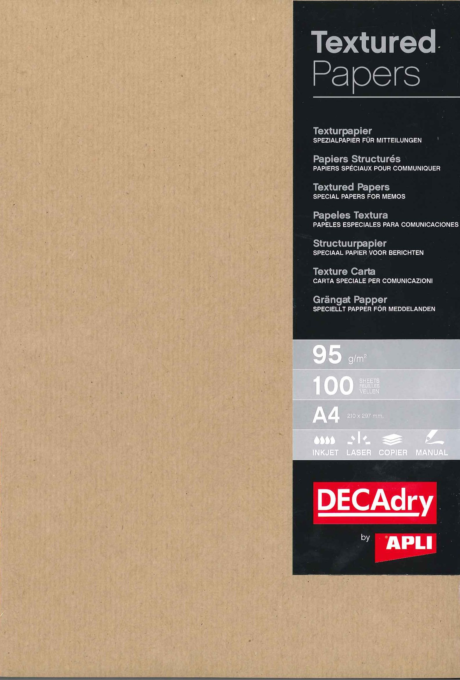 Papel verjurado kraft APLI  A4 95g 100h PCL1684