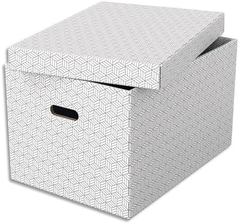 Caja almacenaje ESSELTE 510x355x305mm blanco Pack 3