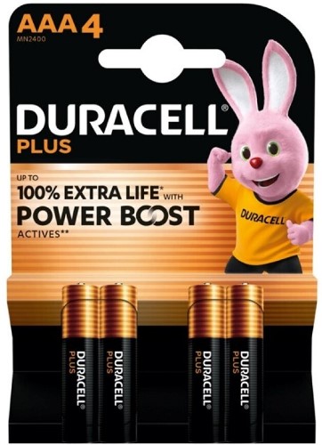 Pila alcalina DURACELL Power Boost LR03 AAA Blister 4