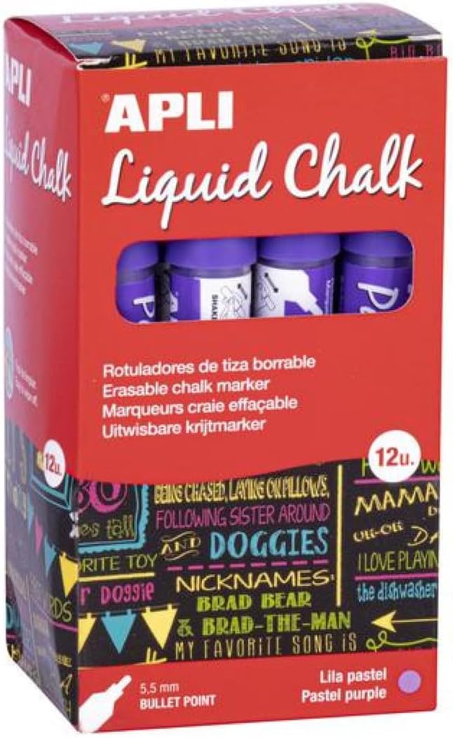 Marcador tiza lquida APLI 5,5mm lila pastel 18040