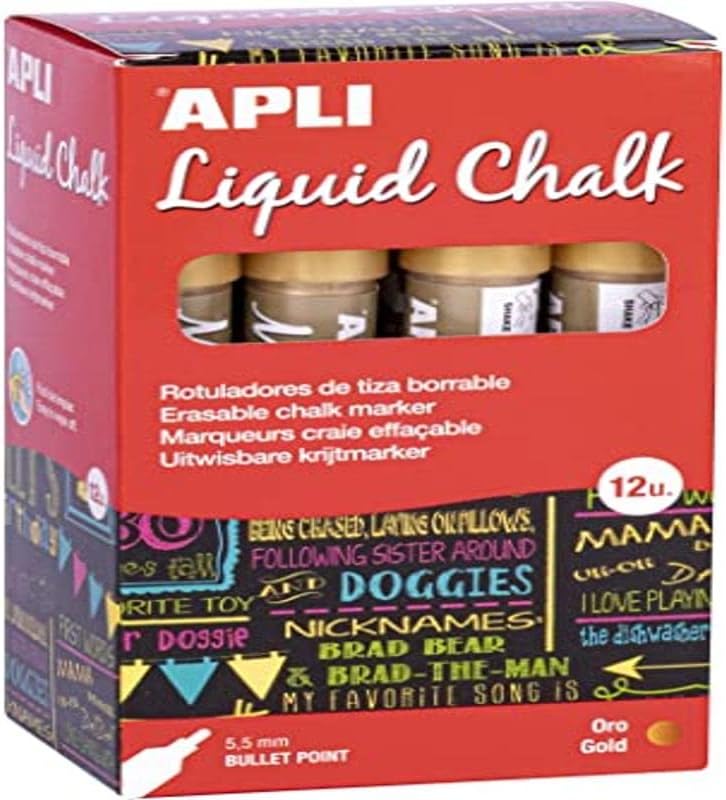Marcador tiza lquida APLI 5,5mm oro metal 18041