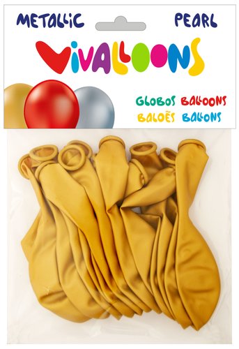 Globo VIVALLOONS Fashion metalizado oro Bolsa 15