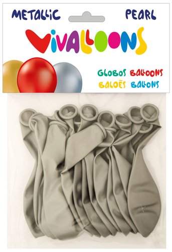 Globo VIVALLOONS Fashion metalizado plata Bolsa 15