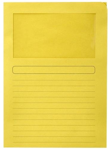 Subcarpeta ventana Q-CONNECT A4 120g amarillo Pack 50 