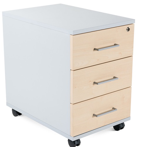 Cajonera melamina ROCADA 3 cajones gris/haya