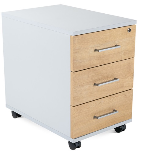 Cajonera melamina ROCADA 3 cajones gris/roble